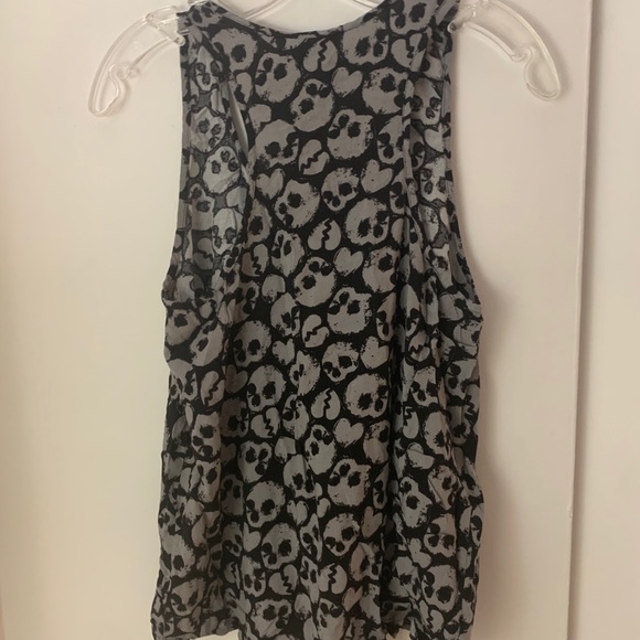 H&M Black & Grey Tank Top With Skulls & Hearts - Picture 2 of 5